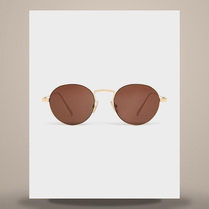 CELINE Metal Frame 28 Sunglasses Light Gold Brown 4S348CMLB 35LR