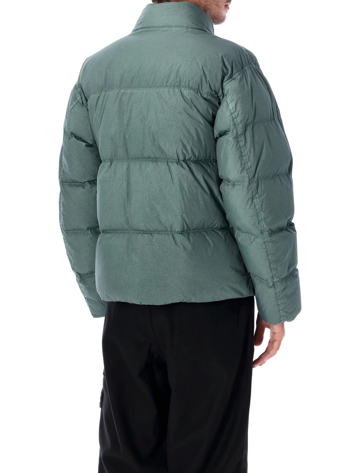 STONE ISLAND Black Down Puffer Jacket for Men