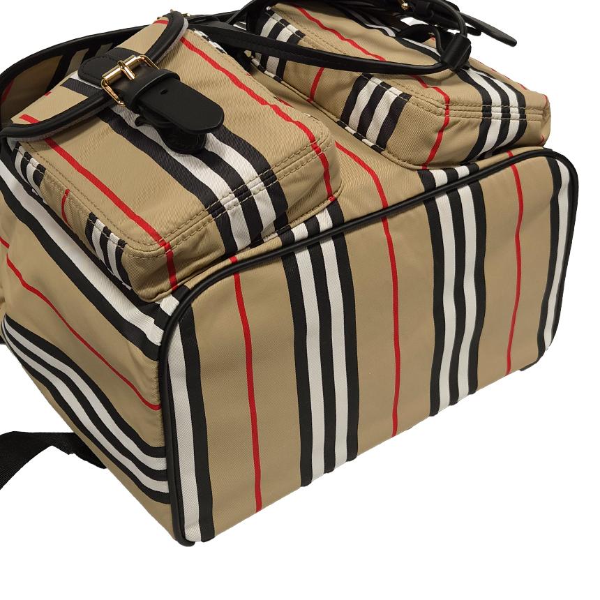 BURBERRY Archive Beige Stripe ENFIELD Medium Backpack