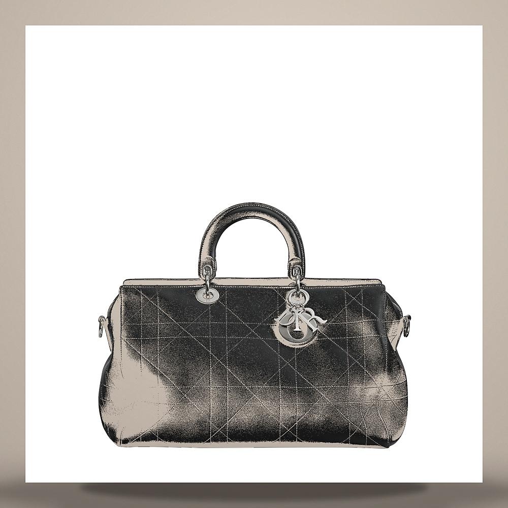 DIOR Granville Large Crossbody Bag Black Cannage Calfskin