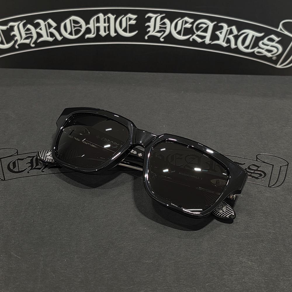 Chrome Hearts Black Silver-Tone Sunglasses