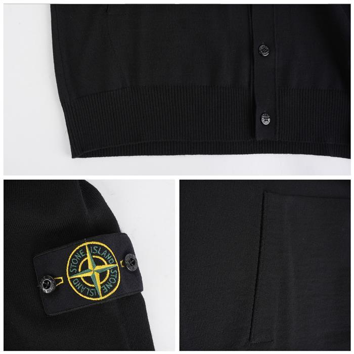 STONE ISLAND Light Pure V-Neck Cardigan with Patch Logo 5100068 S00C4 V0029