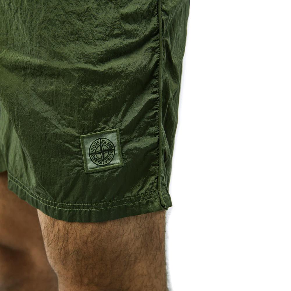 STONE ISLAND Logo Swim Shorts Khaki Men’s