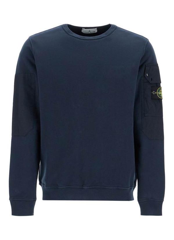 STONE ISLAND Brushed Cotton Fleece Sweatshirt Black Men’s Pullover