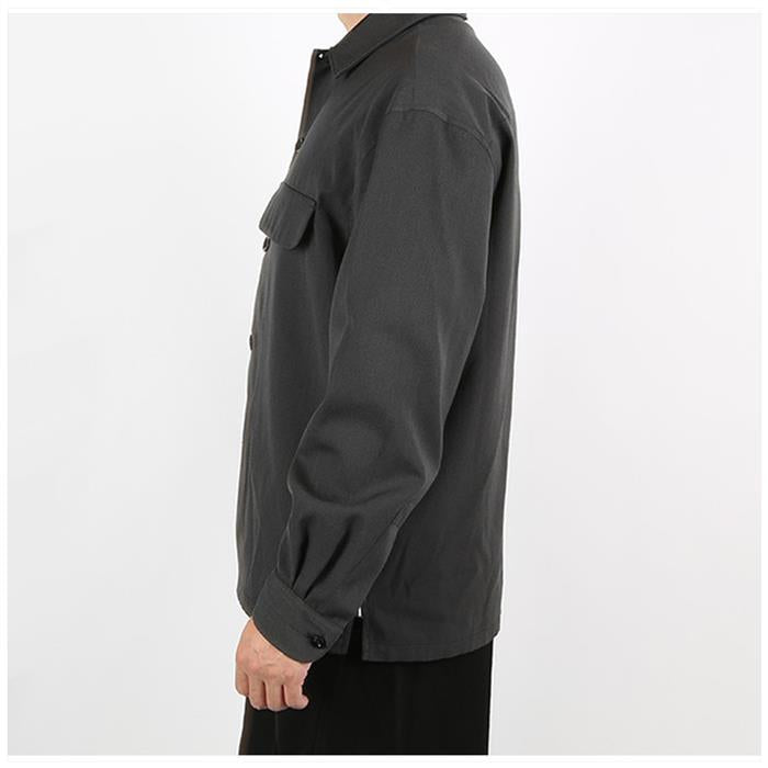 Lemaire Poly Wool Gabardine Pocket Long Sleeve Shirt