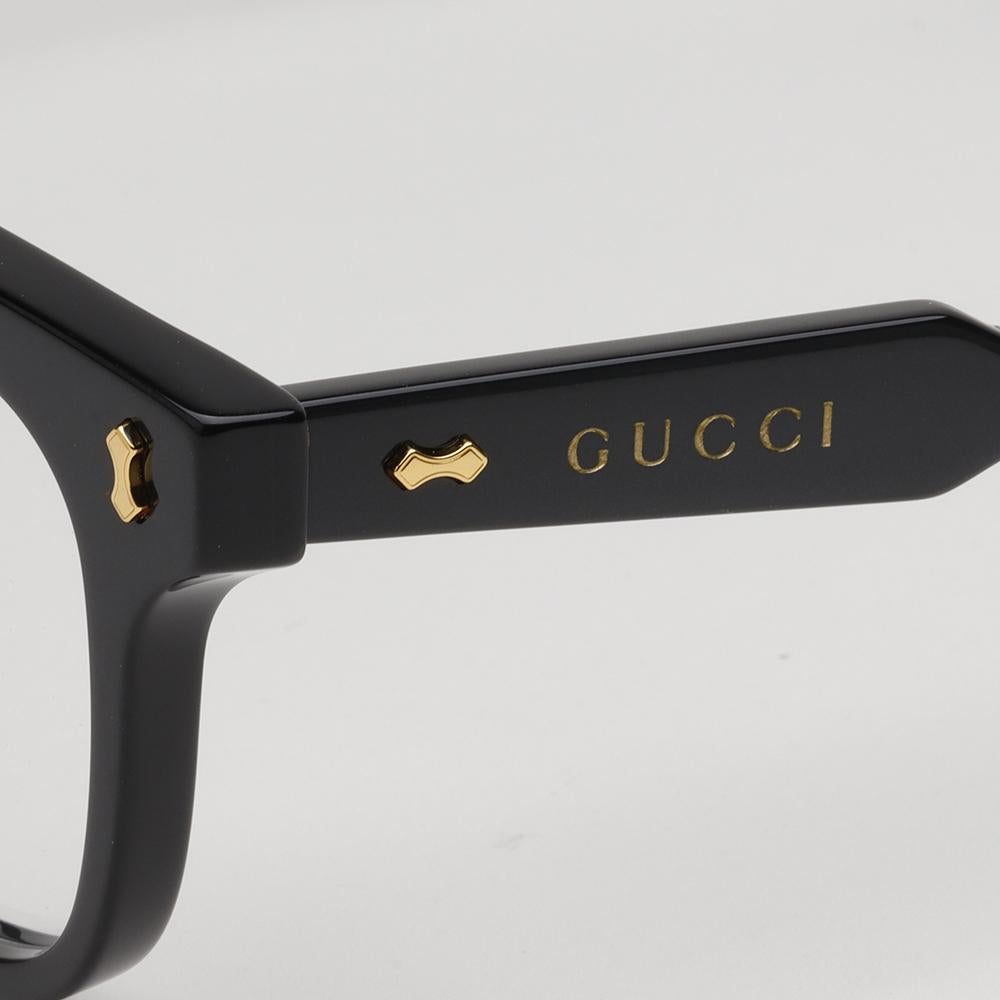 GUCCI Acetate Square Eyeglasses Frame Big Size Black Unisex