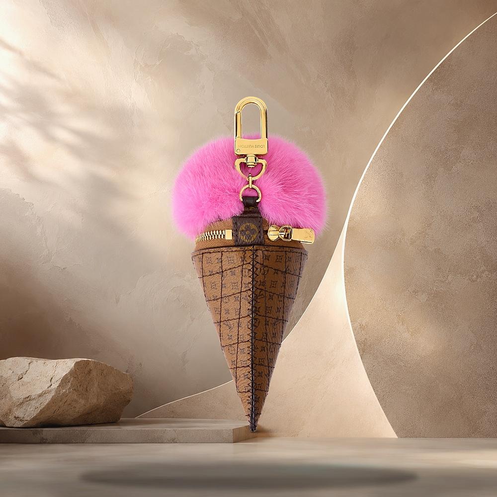 Louis Vuitton Pink LV Ice Cream Bag Charm Keyring M03945
