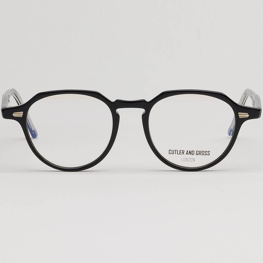 Cutler and Gross Black Round Acetate Eyeglass Frames Unisex CG1313V2 002