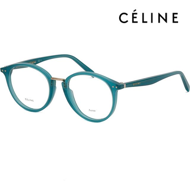 CELINE Round Blue Green Transparent Acetate Eyeglasses Frame CL41406 21H