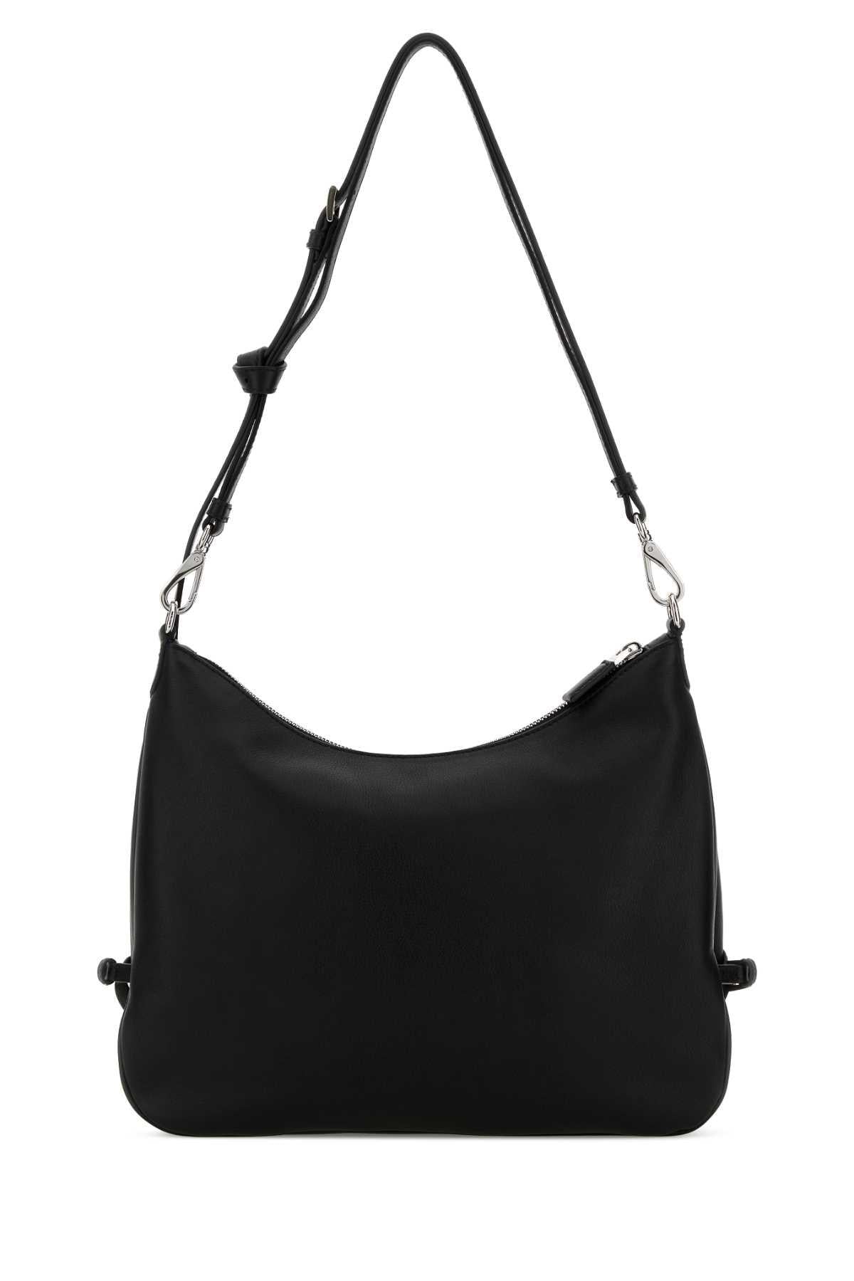PRADA Black Leather Shoulder Bag