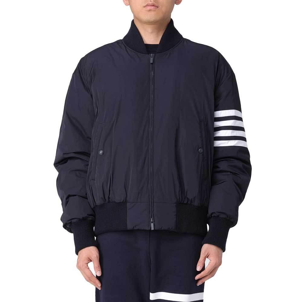 THOM BROWNE 4-Bar Stripe Poly Twill Oversized Blouson Jacket Navy