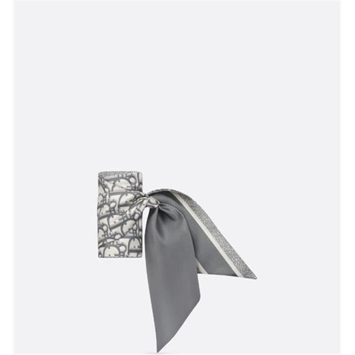 DIOR Oblique Mitzah Scarf Gray Silk Scarf for Men