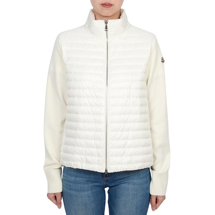 Moncler Women’s Padded Zip-Up Cardigan White Knit