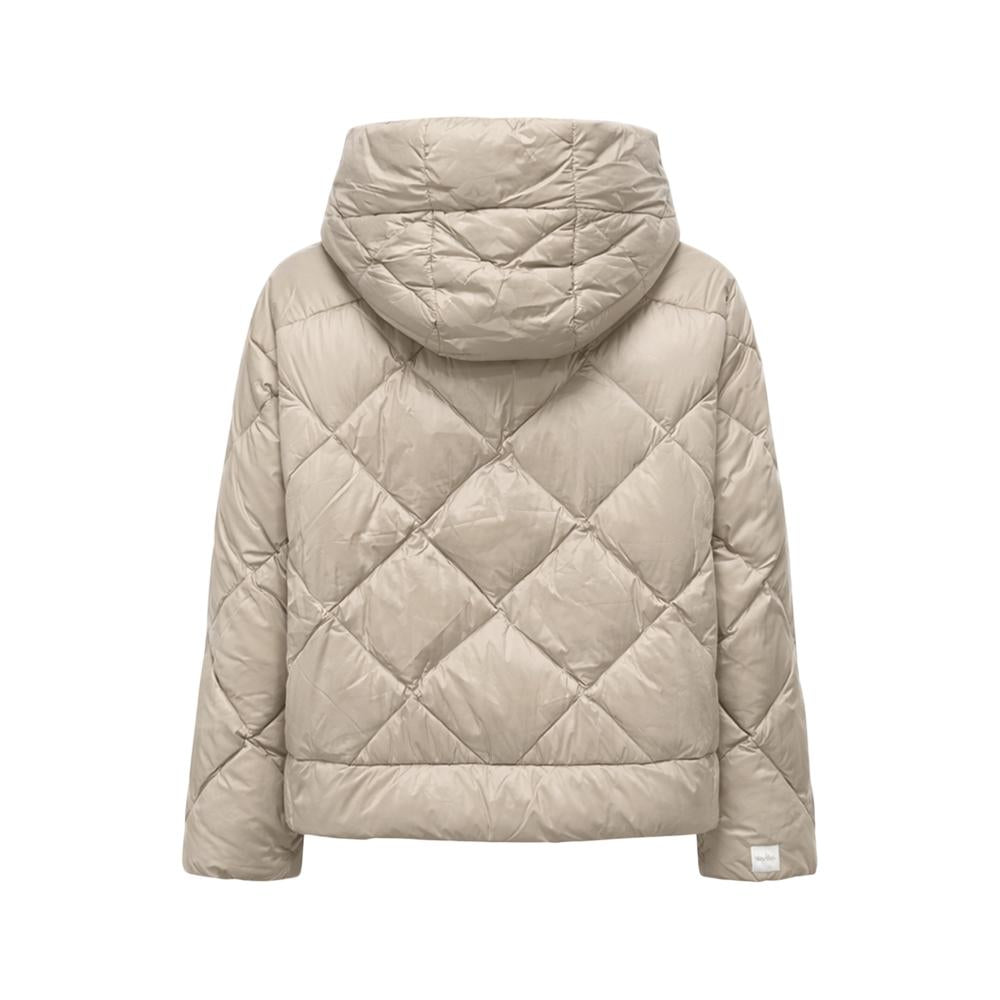 Max Mara Soft Faux Fur Hooded Puffer Jacket White Sand 261948 1084 031