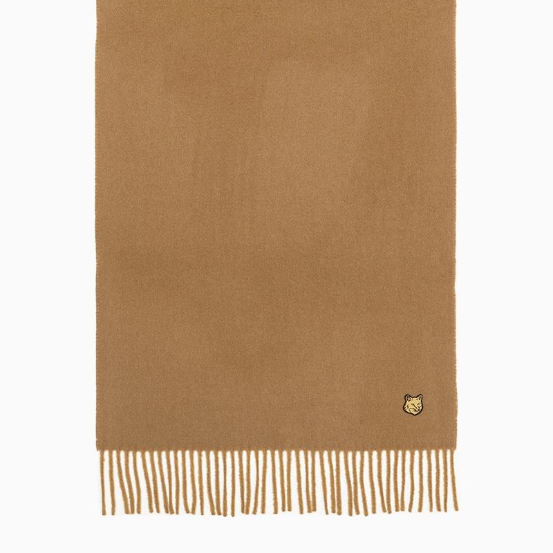 Maison Kitsune Bold Fox Head Scarf Chino Beige Men’s Scarf NM06201WA0018 P245