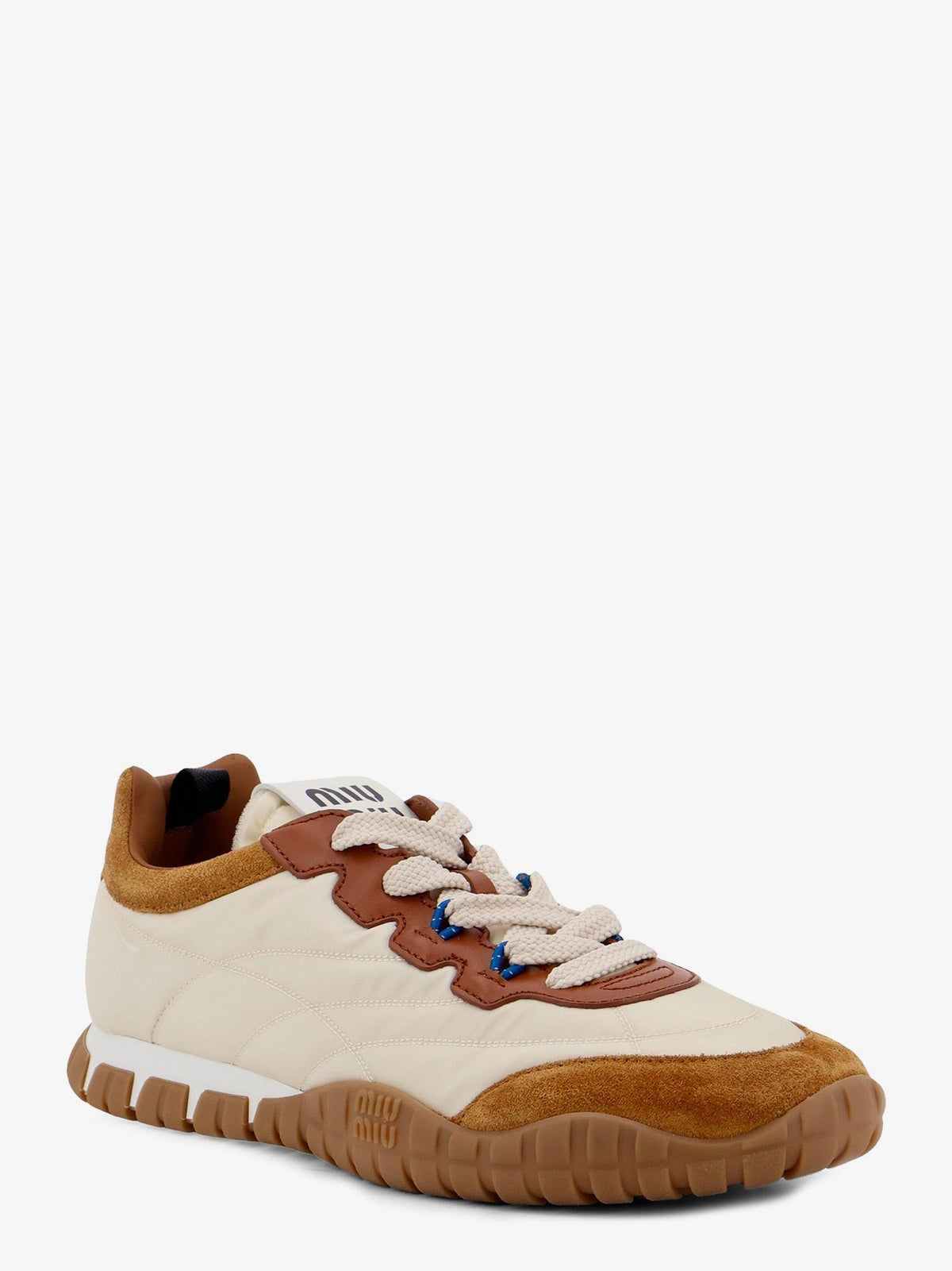 Miu Miu White Leather Low-Top Sneakers