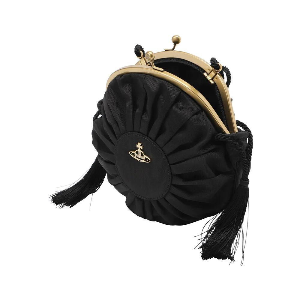 Vivienne Westwood Louisa Circle Frame Leather Shoulder Bag Black