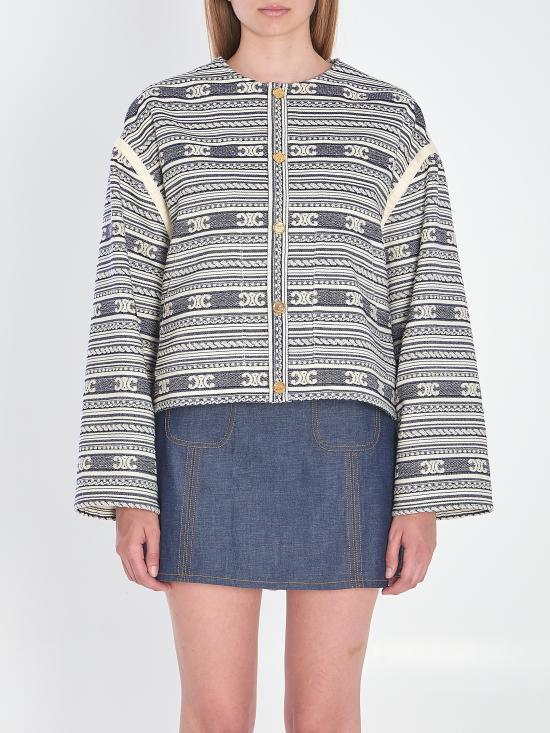 CELINE Baja Cardigan Jacket in Cotton Wool
