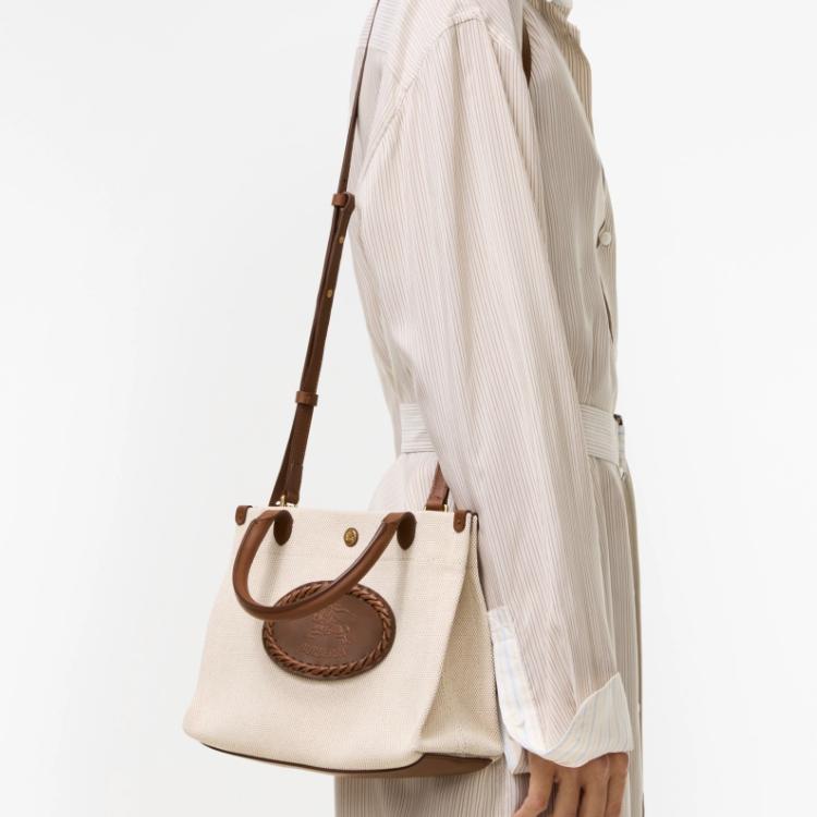 BURBERRY Mini Clovelly Leather Tote Crossbody Bag