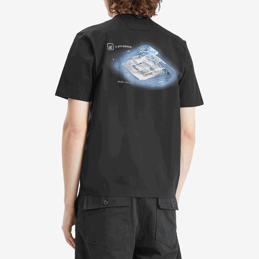 CP Company Graphic Black Short Sleeve T-Shirt 18CLTS049A