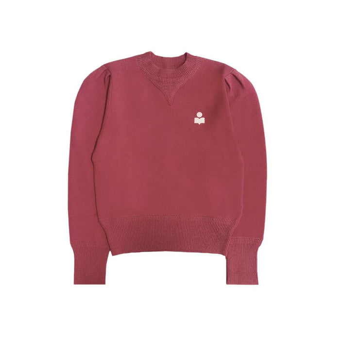 Isabel Marant Antique Pink KELAYA Logo Embroidered Crewneck Knit Pullover