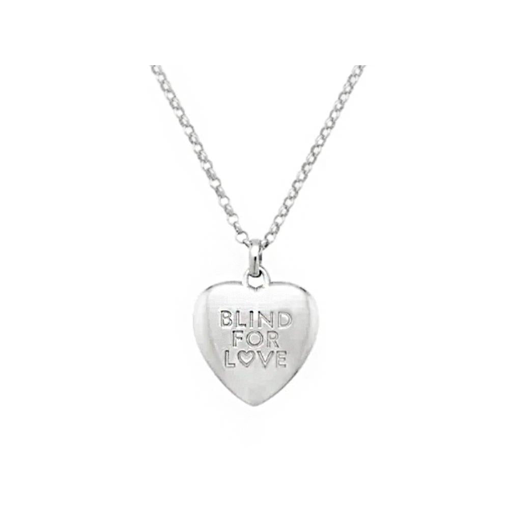 GUCCI Sterling Silver Blind for Love Pendant Necklace Unisex YBB843 589001
