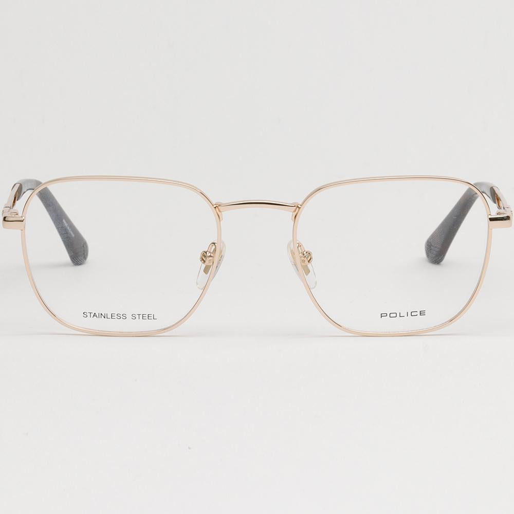 Police Gold Stainless Steel Rim Eyeglass Frame Unisex VPLF08 0300