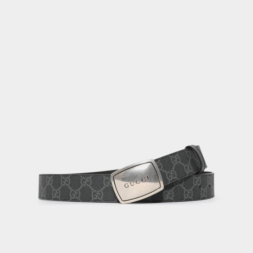 GUCCI Square Logo Buckle GG Logo Men’s Belt 854832 FAFGM 1000