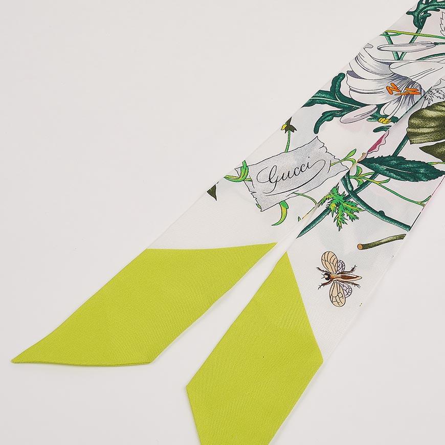 GUCCI Unisex Print Silk Twill Ribbon Scarf 831699 3G001 9067