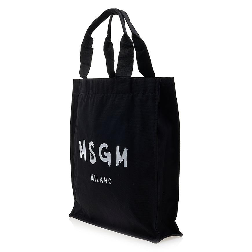 MSGM Milano Logo Tote Bag Black Women’s Canvas Tote