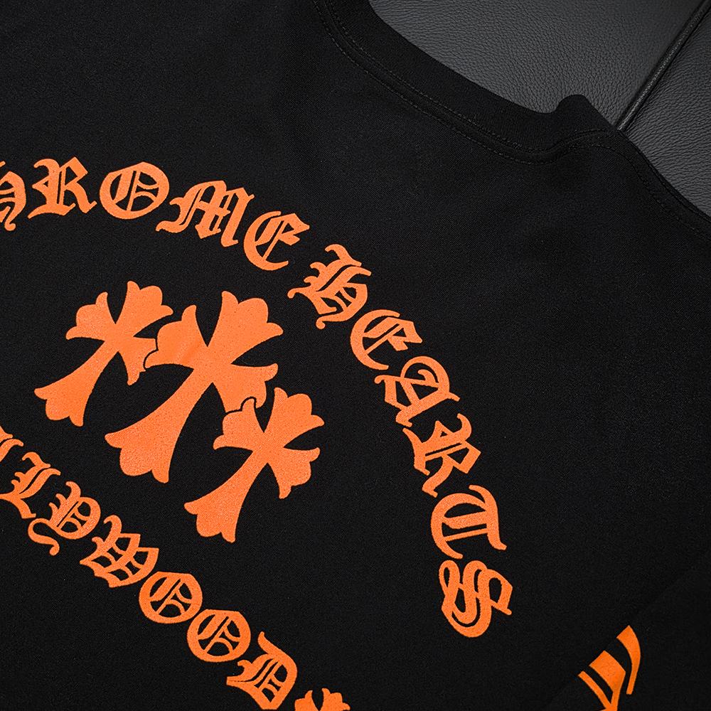 Chrome Hearts Cemetery Black Orange Long Sleeve T-Shirt
