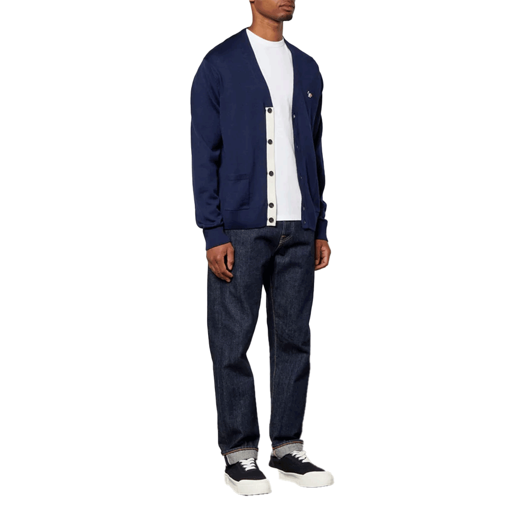 Maison Kitsune Men’s Fox Head Wool Cardigan GU00542KT1036 NA P480