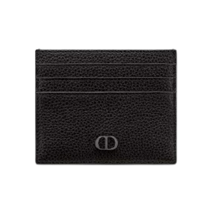 DIOR CD Icon Black Leather Card Holder Wallet Unisex