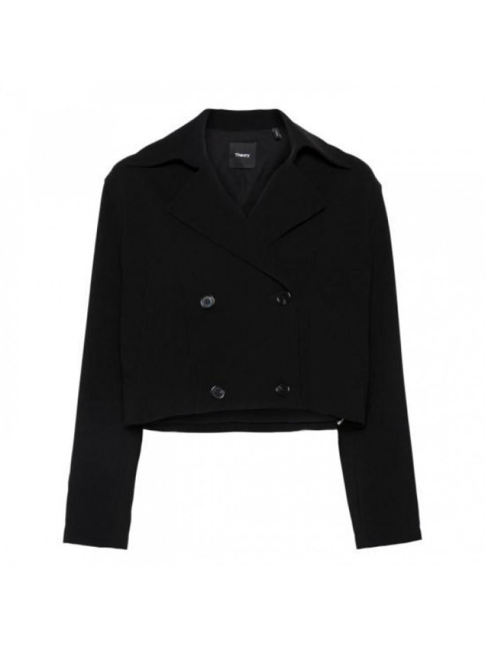 Theory Women's Admiral Crepe Crate Cropped Jacket O0709408 001