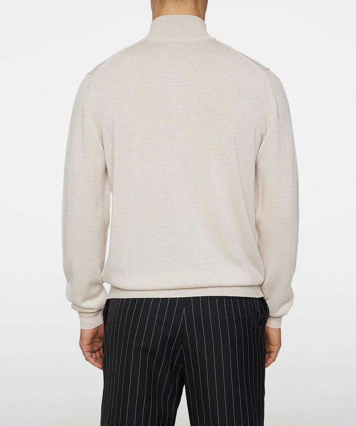 J LINDEBERG Men’s Merino Quarter-Zip Knit Sweater Beige