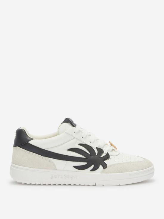 Palm Angels Leather Low-Top Sneakers White Men’s PMIA097F24LEA0020484