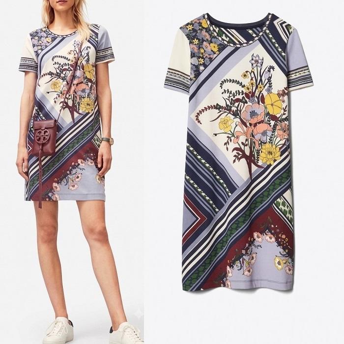 Tory Burch Floral Print Cotton Short Sleeve Dress Set