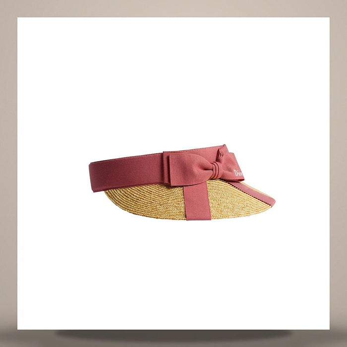 DIOR D-Smash Straw Visor with Grosgrain Trim CPV00198ESGGC404