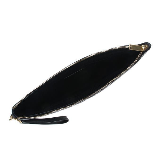 Saint Laurent Monogram Leather Clutch Bag Black