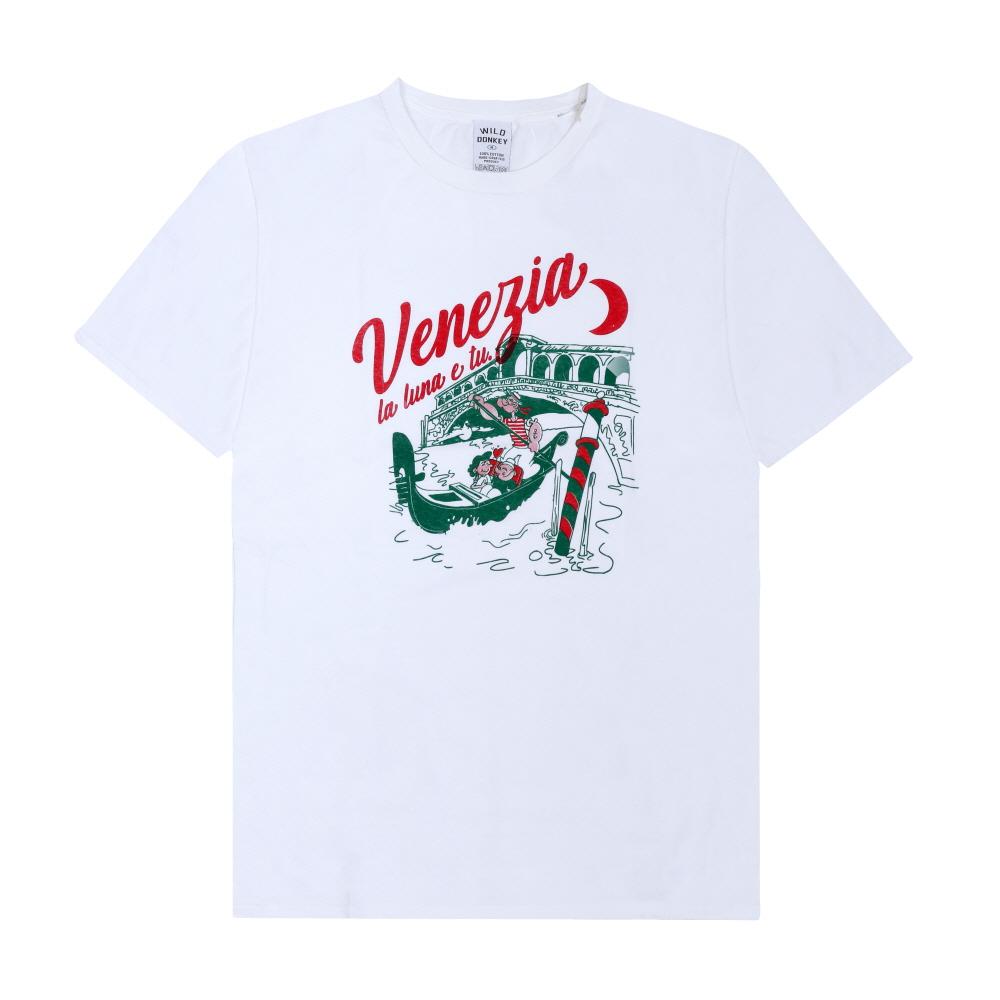 Wild Donkey Venice Graphic Short Sleeve T-Shirt White Unisex