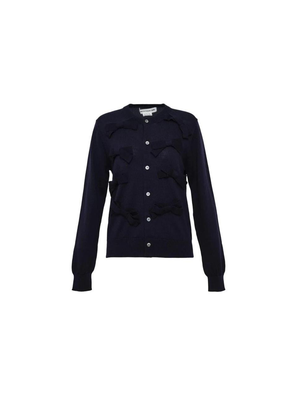 Comme des Garcons Wool Jersey Ribbon Detail Cardigan NP N006 W25 1