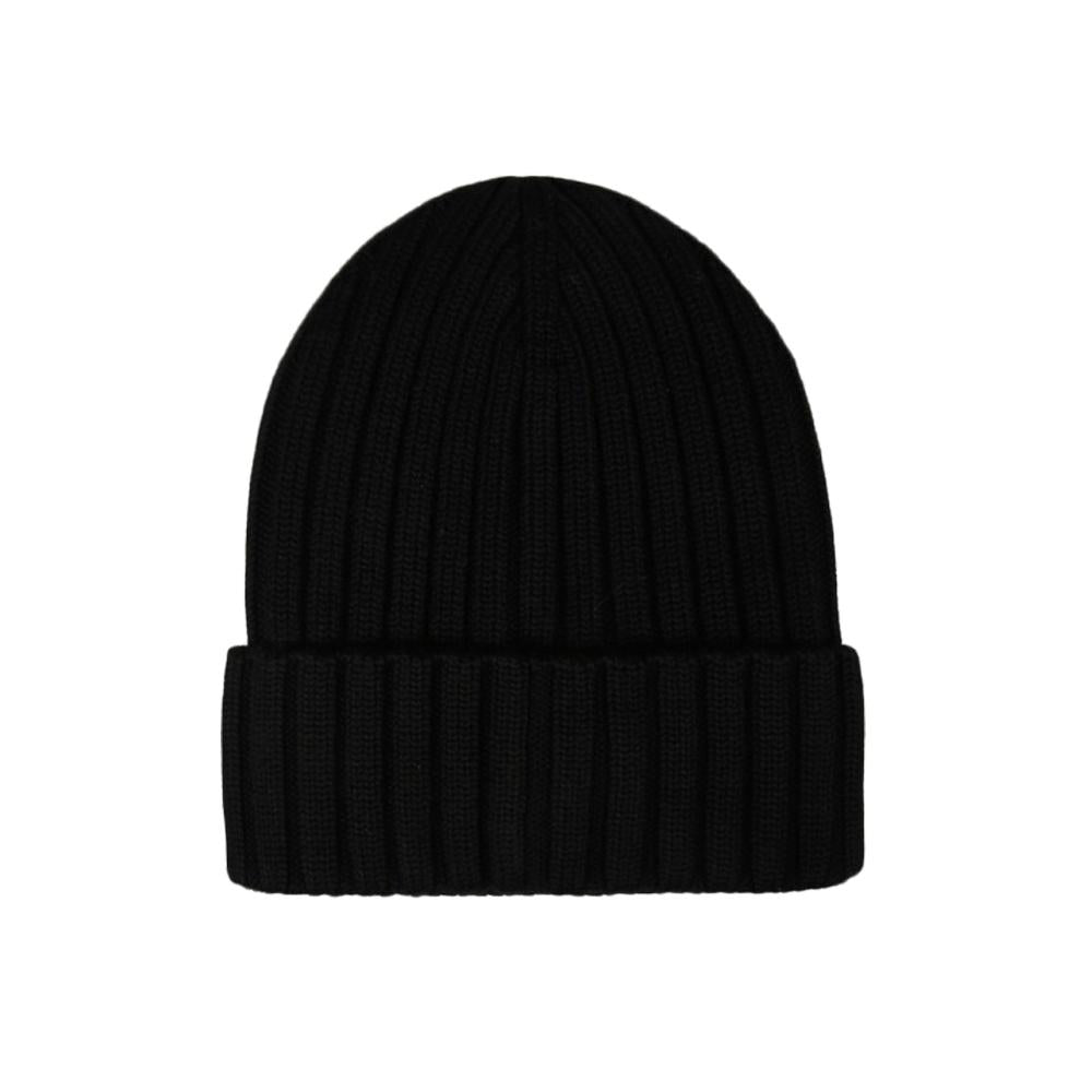 Moncler Logo Patch Wool Beanie Black 3B000 08 A9327 999
