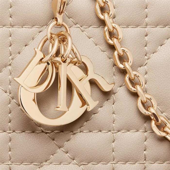 DIOR Lady Dior Calfskin Phone Holder Shoulder Bag Pink