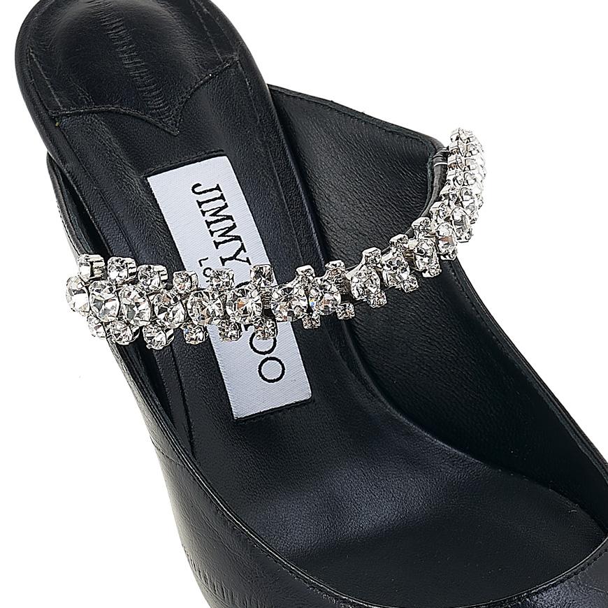 Jimmy Choo Bing Crystal Strap Mule Slides for Women BING 65 EBK BLACK 1