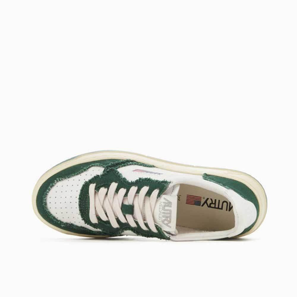 AUTRY Goat Leather Medalist Low Sneakers Men White Black
