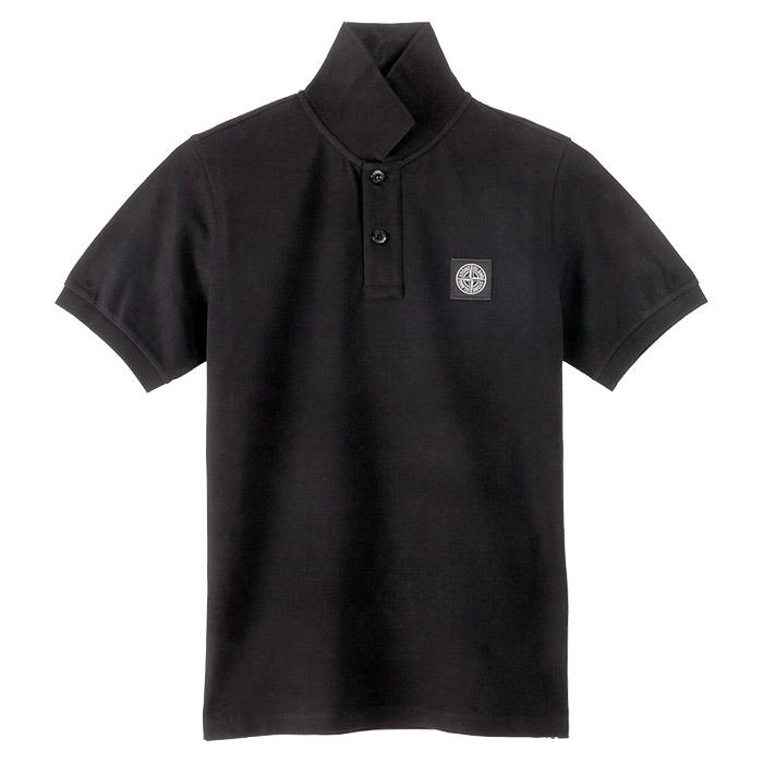 STONE ISLAND Junior Polo Short Sleeve T-Shirt Black
