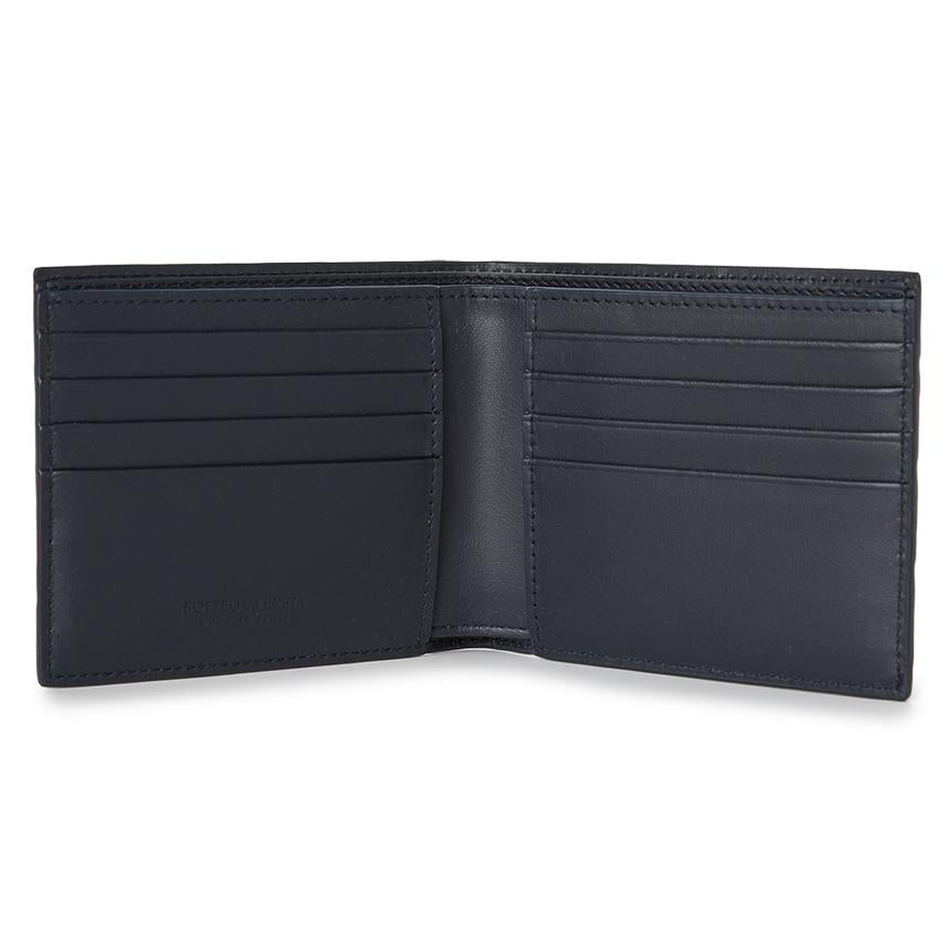 Bottega Veneta Intrecciato Leather Men’s Bifold Wallet Navy
