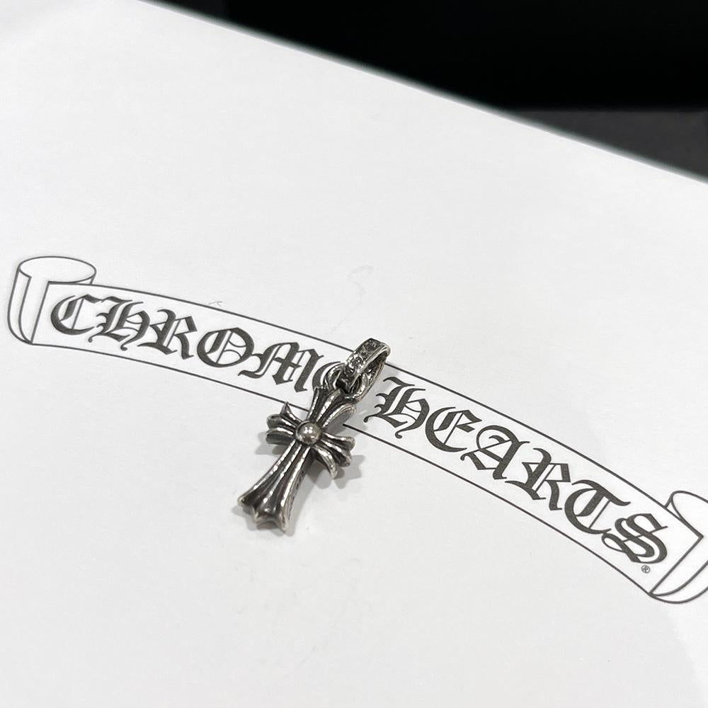 Chrome Hearts Tiny Cross Babyfat CH Charm Pendant Necklace