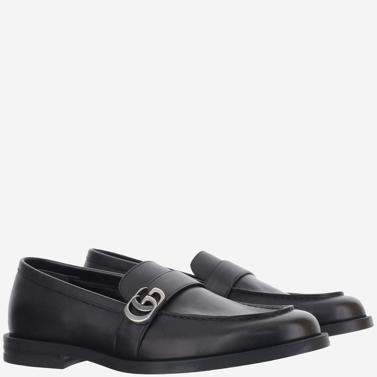 GUCCI Black Leather Loafer Men's Dress Shoes