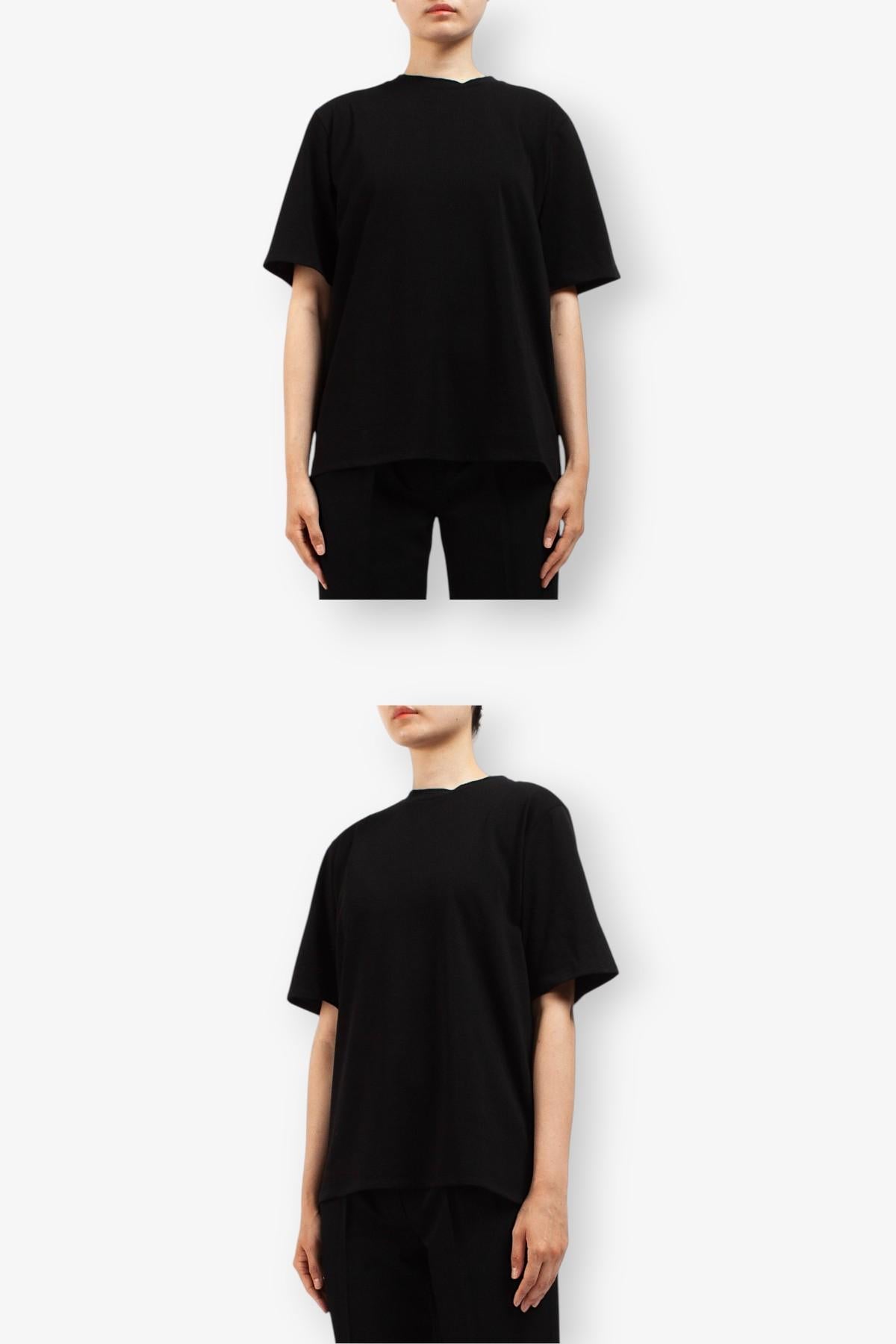 The Row Chiara Organic Cotton Short Sleeve T-Shirt Black CHIARA 5739K220